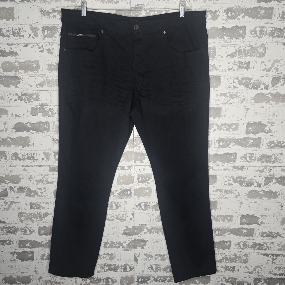 Benjamin Black Jeans Mens 42x31 Black Stretch Denim Slim Fit Straight Leg Urban